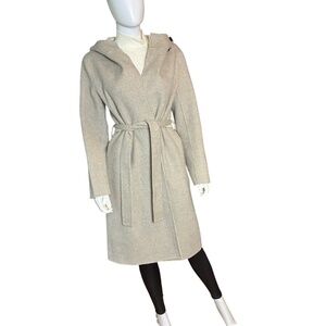 Theory Hooded Wrap Coat – Wool & Cashmere Blend, Size S